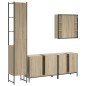 vidaXL Juego de muebles de baño 4 pzas madera ingeniería roble Sonoma vidaXL Juego de muebles de baño 4 pzas madera ingeniería roble Sonoma