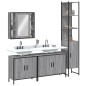 vidaXL Set de armario de baño 4 pzas madera contrachapada gris sonoma vidaXL Set de armario de baño 4 pzas madera contrachapada gris sonoma