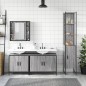 vidaXL Set de armario de baño 4 pzas madera contrachapada gris sonoma vidaXL Set de armario de baño 4 pzas madera contrachapada gris sonoma