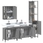 vidaXL Set de armario de baño 4 pzas madera contrachapada gris sonoma vidaXL Set de armario de baño 4 pzas madera contrachapada gris sonoma