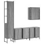 vidaXL Set de armario de baño 4 pzas madera contrachapada gris sonoma vidaXL Set de armario de baño 4 pzas madera contrachapada gris sonoma