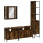 vidaXL Set de muebles de baño 4 piezas madera contrachapada roble humo vidaXL Set de muebles de baño 4 piezas madera contrachapada roble humo