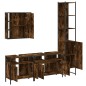 vidaXL Set de muebles de baño 4 piezas madera contrachapada roble humo vidaXL Set de muebles de baño 4 piezas madera contrachapada roble humo