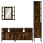 vidaXL Set de muebles de baño 4 piezas madera contrachapada roble humo vidaXL Set de muebles de baño 4 piezas madera contrachapada roble humo