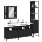 vidaXL Juego de muebles de baño 4 piezas madera de ingeniería negro vidaXL Juego de muebles de baño 4 piezas madera de ingeniería negro
