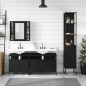 vidaXL Juego de muebles de baño 4 piezas madera de ingeniería negro vidaXL Juego de muebles de baño 4 piezas madera de ingeniería negro