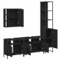vidaXL Juego de muebles de baño 4 piezas madera de ingeniería negro vidaXL Juego de muebles de baño 4 piezas madera de ingeniería negro