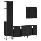 vidaXL Juego de muebles de baño 4 piezas madera de ingeniería negro vidaXL Juego de muebles de baño 4 piezas madera de ingeniería negro