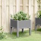vidaXL Jardinera con patas PP gris claro 40x40x42 cm vidaXL Jardinera con patas PP gris claro 40x40x42 cm