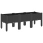 vidaXL Jardinera con patas PP negro 120x40x42 cm vidaXL Jardinera con patas PP negro 120x40x42 cm