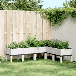 vidaXL Jardinera con patas PP blanco 160x120x42 cm