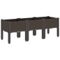 vidaXL Jardinera con patas PP marrón 120x40x42 cm vidaXL Jardinera con patas PP marrón 120x40x42 cm
