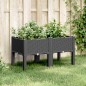 vidaXL Jardinera con patas PP negro 80x40x42 cm vidaXL Jardinera con patas PP negro 80x40x42 cm