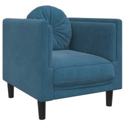 vidaXL Sillón con cojín terciopelo azul