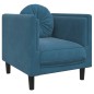 vidaXL Sillón con cojín terciopelo azul vidaXL Sillón con cojín terciopelo azul