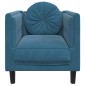 vidaXL Sillón con cojín terciopelo azul vidaXL Sillón con cojín terciopelo azul