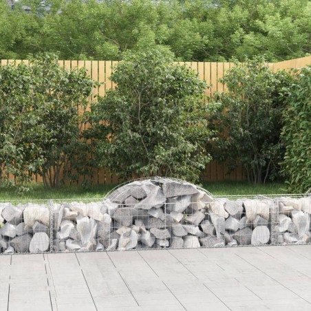 vidaXL Cestas de gaviones 2 uds forma de arco hierro 200x50x40/60 cm
