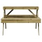 vidaXL Mesa de pícnic madera pino impregnada 105x134x75 cm