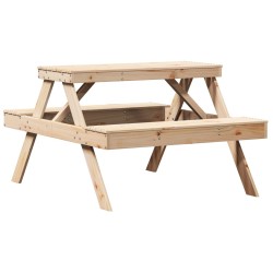 vidaXL Mesa de pícnic madera maciza de pino 105x134x75 cm