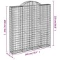 vidaXL Cestas de gaviones 2 uds forma de arco hierro 200x30x200/220 cm vidaXL Cestas de gaviones 2 uds forma de arco hierro 200x30x200/220 cm