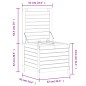 vidaXL Taburete de jardín madera maciza de pino blanco 62x63,5x53,5 cm