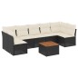 vidaXL Set de sofás de jardín 8 piezas y cojines ratán sintético negro vidaXL Set de sofás de jardín 8 piezas y cojines ratán sintético negro