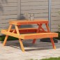 vidaXL Mesa de pícnic madera maciza de pino marrón cera 105x134x75 cm vidaXL Mesa de pícnic madera maciza de pino marrón cera 105x134x75 cm