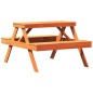 vidaXL Mesa de pícnic madera maciza de pino marrón cera 105x134x75 cm vidaXL Mesa de pícnic madera maciza de pino marrón cera 105x134x75 cm