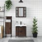 vidaXL Set de muebles de baño 3 pzas madera contrachapada roble marrón vidaXL Set de muebles de baño 3 pzas madera contrachapada roble marrón