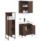 vidaXL Set de muebles de baño 3 pzas madera contrachapada roble marrón vidaXL Set de muebles de baño 3 pzas madera contrachapada roble marrón