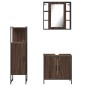 vidaXL Set de muebles de baño 3 pzas madera contrachapada roble marrón vidaXL Set de muebles de baño 3 pzas madera contrachapada roble marrón