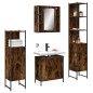 vidaXL Set de muebles de baño 4 piezas madera contrachapada roble humo vidaXL Set de muebles de baño 4 piezas madera contrachapada roble humo