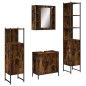 vidaXL Set de muebles de baño 4 piezas madera contrachapada roble humo vidaXL Set de muebles de baño 4 piezas madera contrachapada roble humo