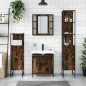 vidaXL Set de muebles de baño 4 piezas madera contrachapada roble humo vidaXL Set de muebles de baño 4 piezas madera contrachapada roble humo