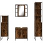 vidaXL Set de muebles de baño 4 piezas madera contrachapada roble humo vidaXL Set de muebles de baño 4 piezas madera contrachapada roble humo