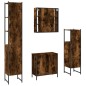 vidaXL Set de muebles de baño 4 piezas madera contrachapada roble humo vidaXL Set de muebles de baño 4 piezas madera contrachapada roble humo
