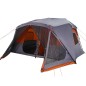 vidaXL Tienda campaña 10 personas tela opaca impermeable gris naranja