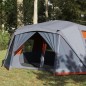 vidaXL Tienda campaña 10 personas tela opaca impermeable gris naranja