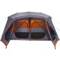 vidaXL Tienda campaña 10 personas tela opaca impermeable gris naranja