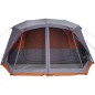 vidaXL Tienda campaña 10 personas tela opaca impermeable gris naranja