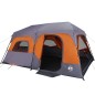 vidaXL Tienda campaña 9 personas tela opaca impermeable gris y naranja