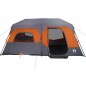 vidaXL Tienda campaña 9 personas tela opaca impermeable gris y naranja