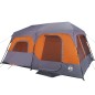vidaXL Tienda campaña 9 personas tela opaca impermeable gris y naranja