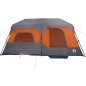vidaXL Tienda campaña 9 personas tela opaca impermeable gris y naranja