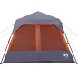 vidaXL Tienda campaña 9 personas tela opaca impermeable gris y naranja