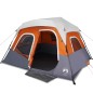 vidaXL Tienda de campaña con LED tela opaca impermeable gris y naranja vidaXL Tienda de campaña con LED tela opaca impermeable gris y naranja