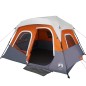 vidaXL Tienda de campaña con LED tela opaca impermeable gris y naranja vidaXL Tienda de campaña con LED tela opaca impermeable gris y naranja