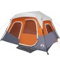 vidaXL Tienda de campaña con LED tela opaca impermeable gris y naranja vidaXL Tienda de campaña con LED tela opaca impermeable gris y naranja