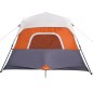 vidaXL Tienda de campaña con LED tela opaca impermeable gris y naranja vidaXL Tienda de campaña con LED tela opaca impermeable gris y naranja