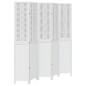 vidaXL Biombo separador de 5 paneles madera maciza Paulownia blanco vidaXL Biombo separador de 5 paneles madera maciza Paulownia blanco